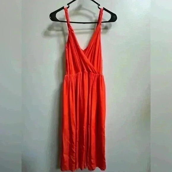 NEW Rebecca Taylor All Tied Up Silk Midi Dress Orange Women’s 0 Elegant Formal - Picture 7 of 9